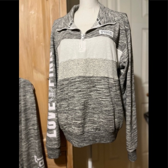PINK Victoria's Secret Tops - NWT RARE FIND pink gray quarter zip